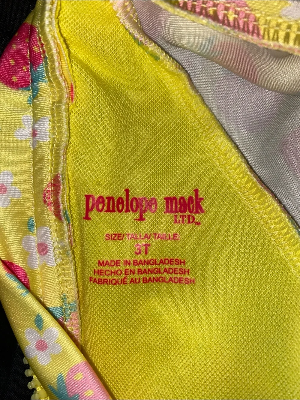 Penelope Mack Yellow Strawberry-Print Long-Sleeve One-Piece Swimsuit